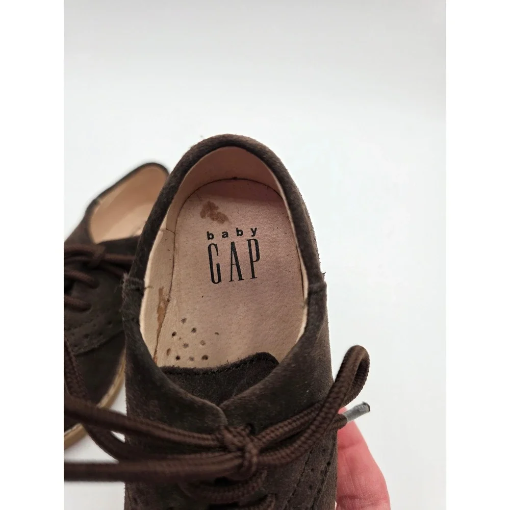 Baby Gap Toddler Brown Suede Oxford Brogue Dress Shoes Size 6 Boys
